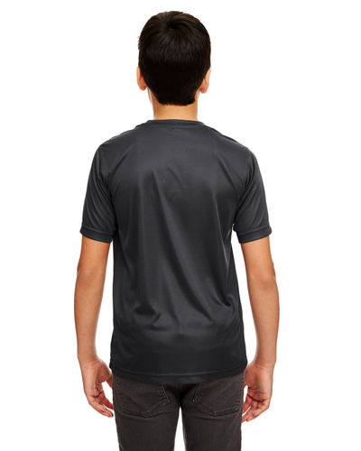 UltraClub Mens Youth Cool & Dry Sport T-Shirt BLACK 